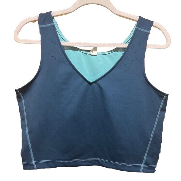 Title Nine Reversible Mad Dash Laser Cut Tank Women’s Size Large Blue - Picture 1 of 4